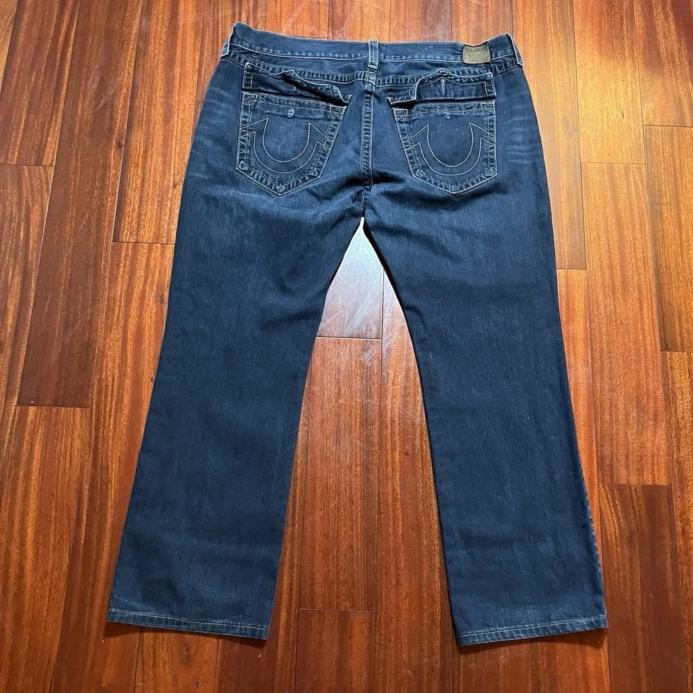 Vintage True Religion Jeans Mens 44x32 Made in USA Billy Bootcut Whiskering Dark